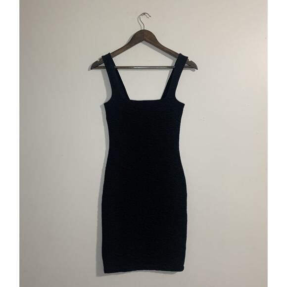 GOOD AMERICAN Scrunchie Cloqué Mini Black Sculpting Dress Size 0 - Picture 1 of 10